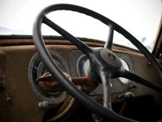 Logging truck steering wheel
