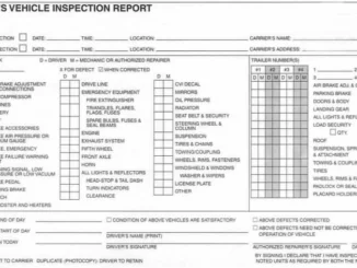 Checklist for vehicle inspections