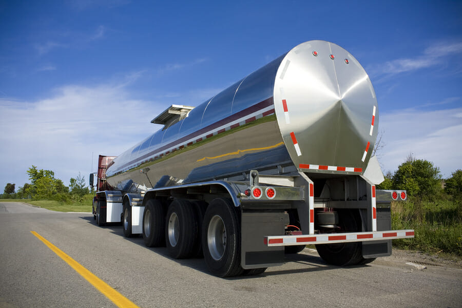 Tanker truck on the road
