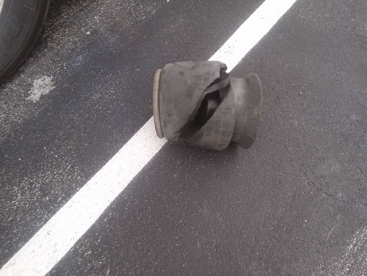 Blown airbag from a truck