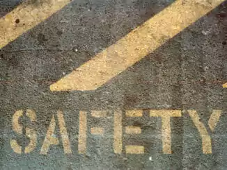 Street with safety written in yellow