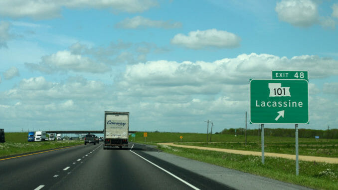 Highway sign for Louisiana