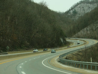 West Virginia road cutting through the mountains