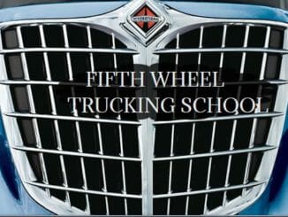 Fifth Wheel Trucking Logo on front grill of truck