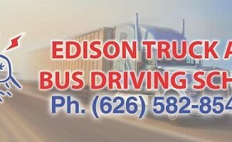 Edison Truck and Bus Driving School logo with truck driving