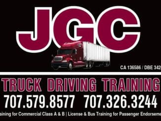 JGC Truck Driving Training Logo burgandy red truck