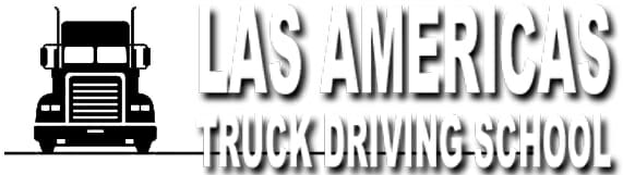 Las Americas Truck Driving School Logo black and white truck