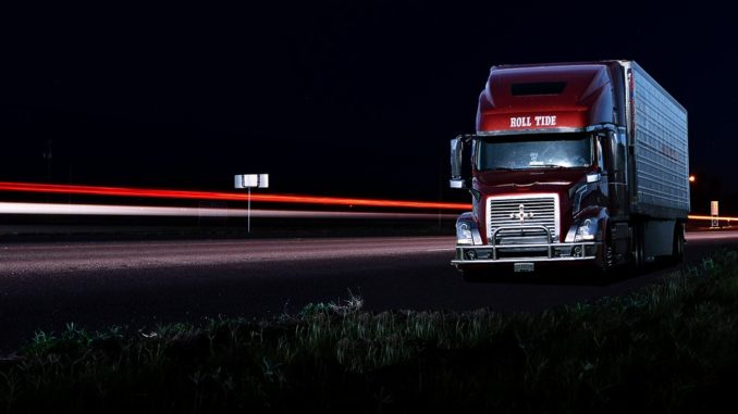 truck parked in the night